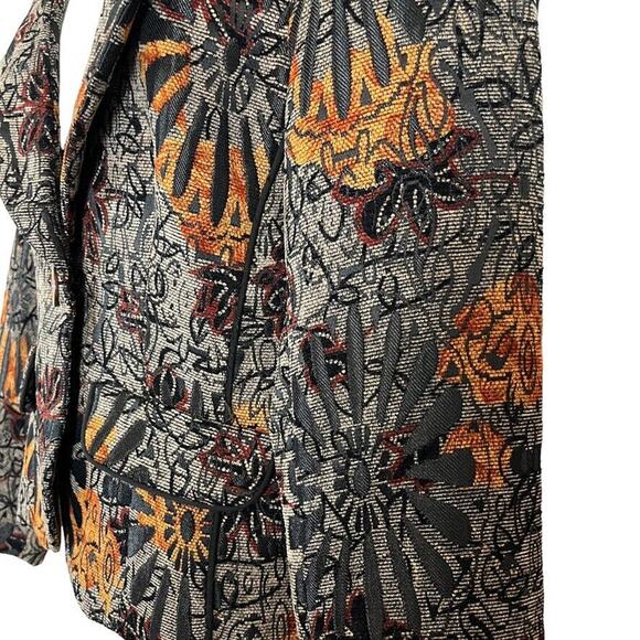 Coldwater Creek Womens Whimsigoth Velvet Floral Suit Jacket Blazer Ribbed sz S - Picture 9 of 16